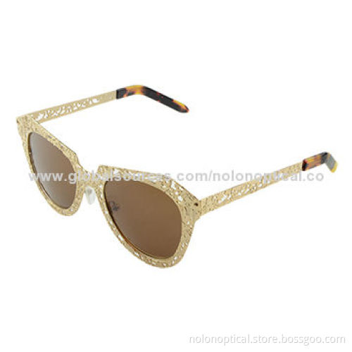 New style metal engraving flower sunglasses, 100% UVB/UVA protection lens